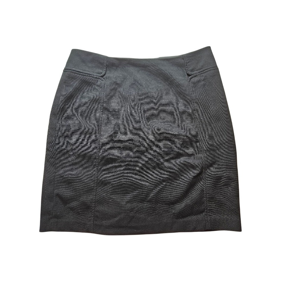 Banana Republic Black Textured Mini Skirt Size 12 Career Casual Lined Stretch